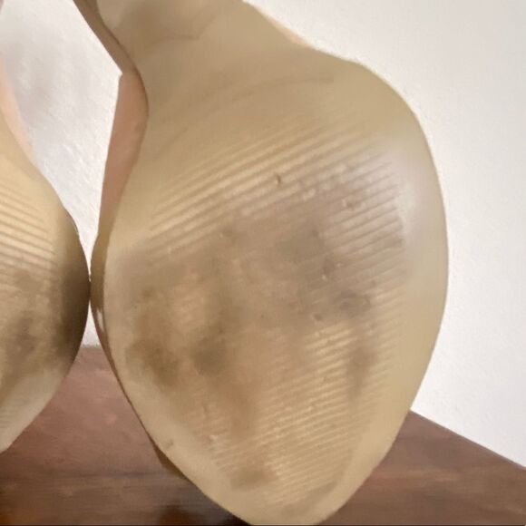 Enzo Angiolini Slingback Heels With Bows Tan - Picture 6 of 9